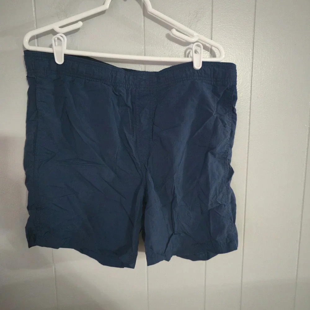 Merona Swim Trunks Mens M Blue Elastic Waist Nylon Board‎ Shorts